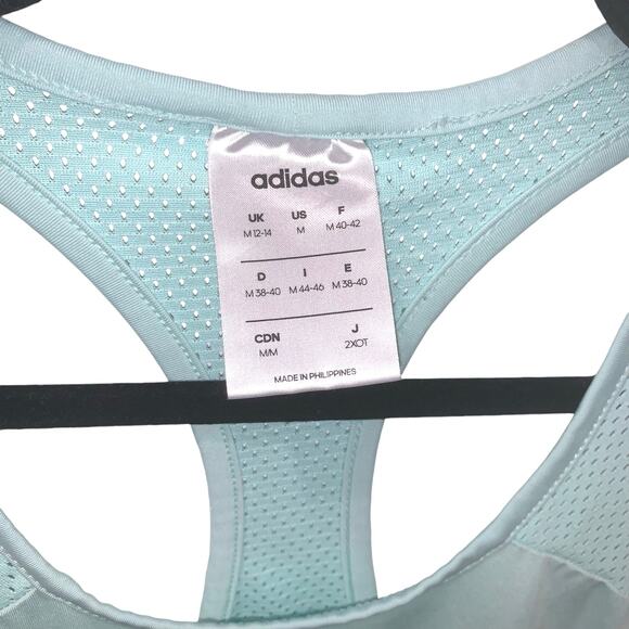 Adidas Women’s Light Blue Racerback Tank Top – Mesh Back, Athletic Fit, Size M - Picture 3 of 6